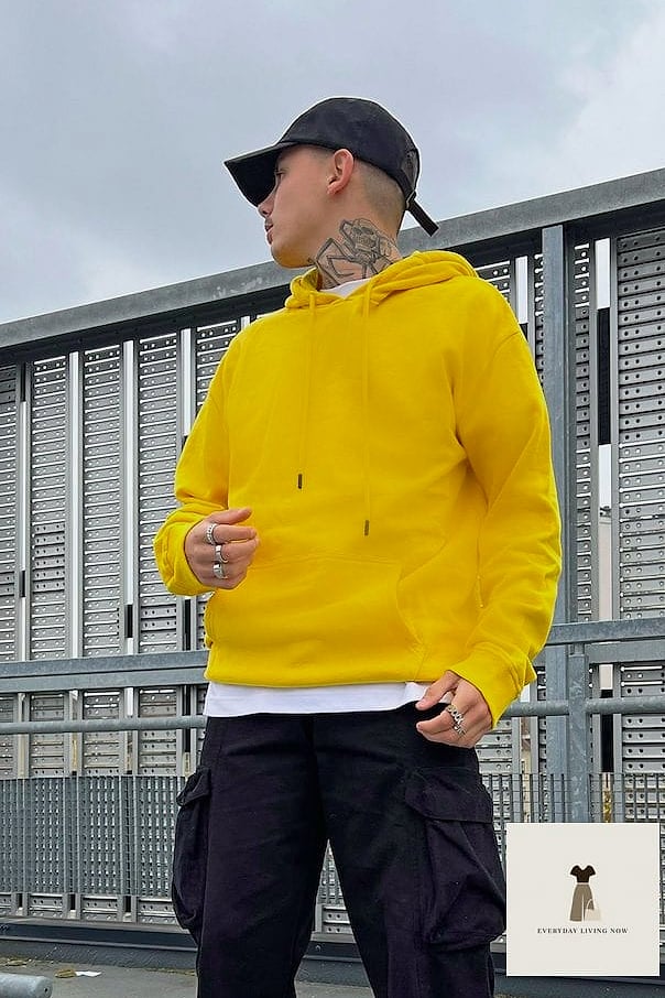 27 Yellow Outfit Every Style Lover Needs to See 12 Yellow Hoodie and Bike Shorts Combo